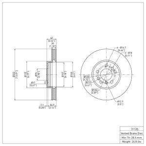 BMW X5 Brake Rotor (1) - Front - R1 Concepts - Plain - `00-`06